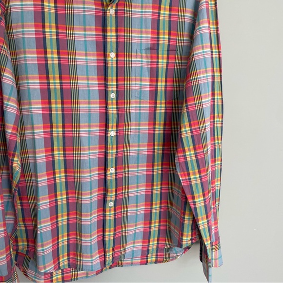 J. Crew Madras 100% Cotton Multicolor Colorful Plaid Button Up Shirt - Picture 7 of 15